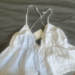 Zara Elegant White Crop Top
